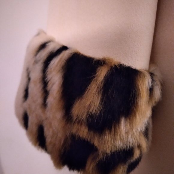 Women's Lisa Renee Cream and Animal Print Skirt Suit with Jewel Embellishments - Picture 5 of 5